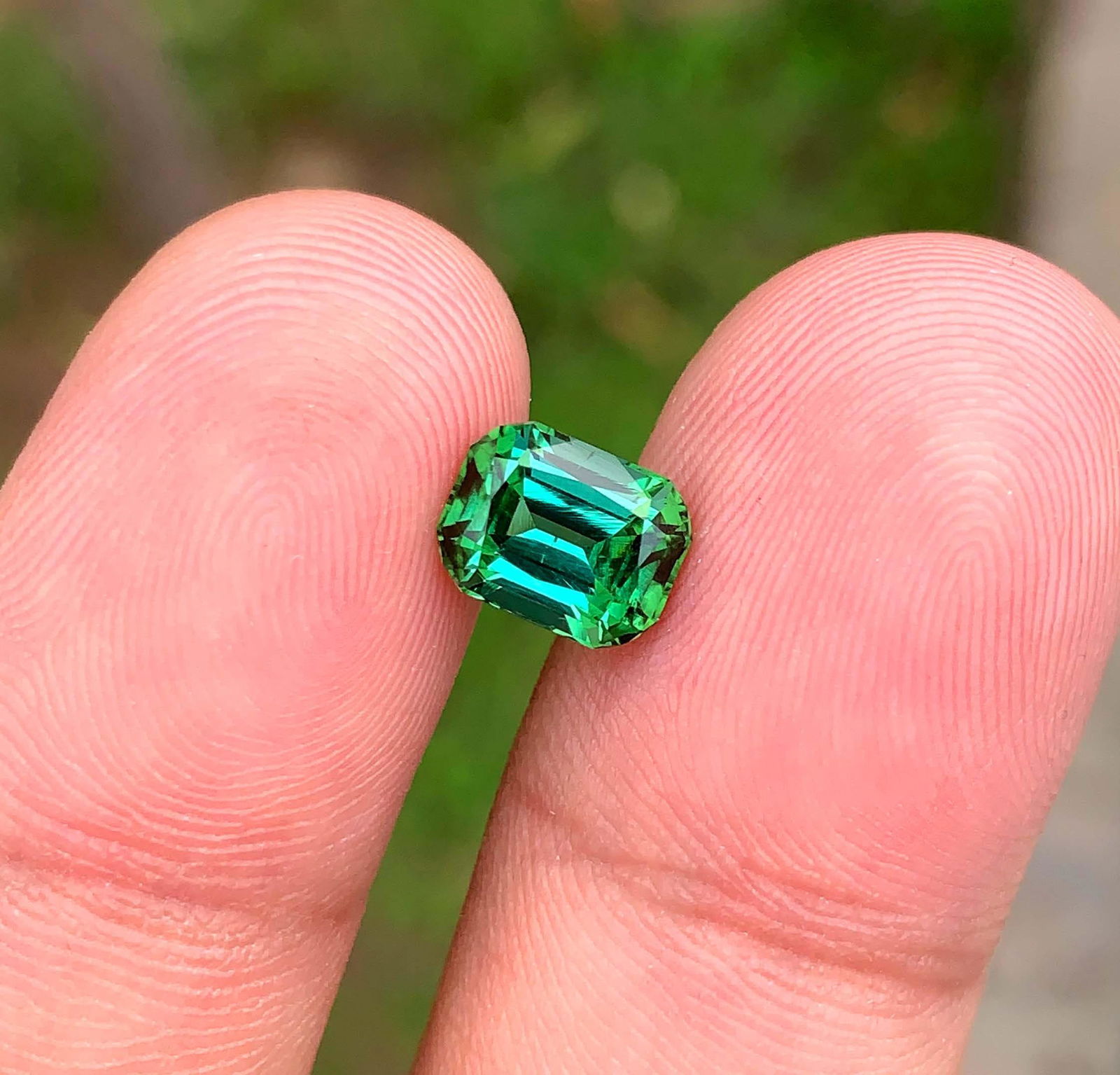 Natural Blue Green Tourmaline Gemstone For Sale , Cushion Shape Tourmaline For Jewelry , 8.2 | 6.5 | (1 of 8)