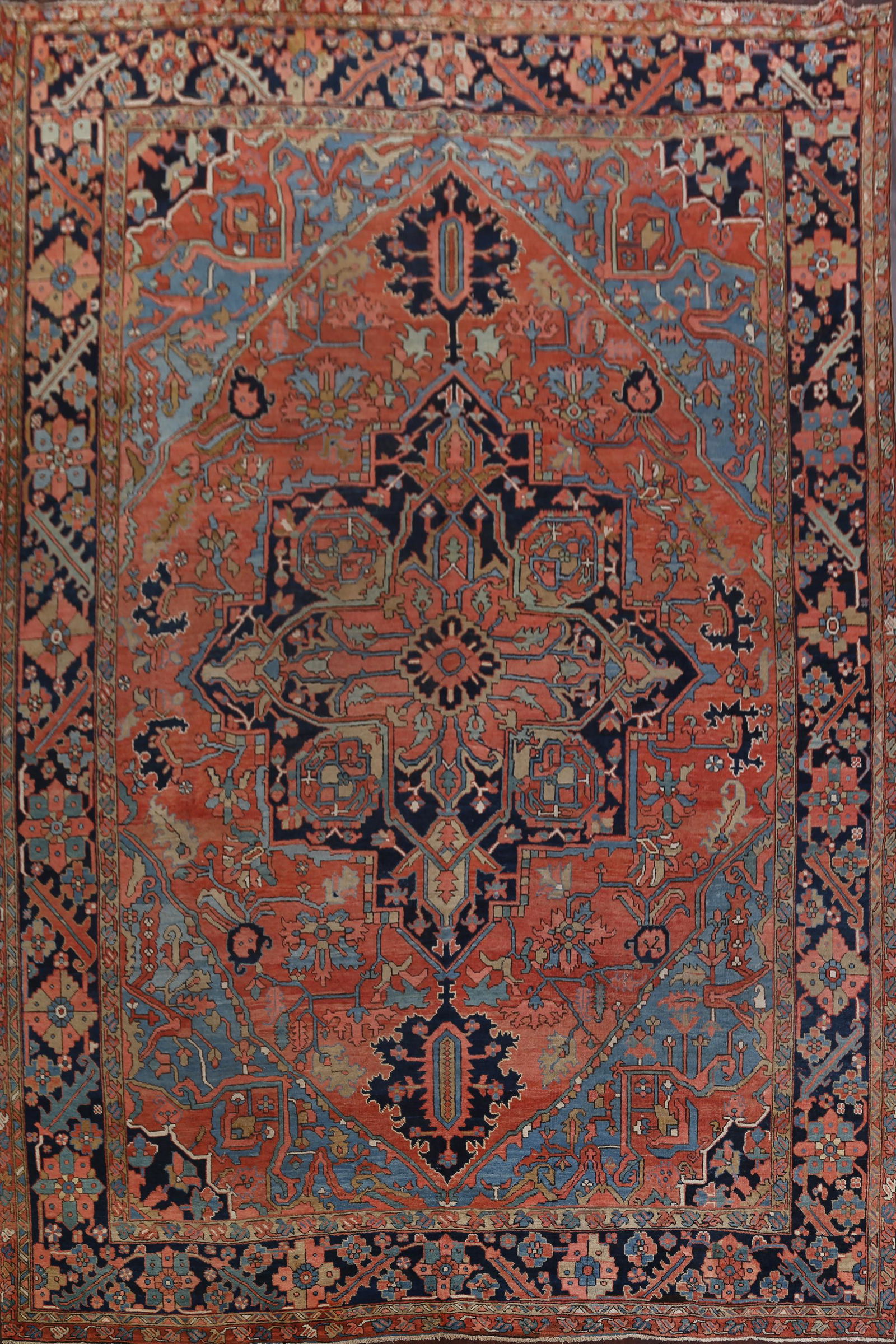 Antique Vegetable Dye Heriz Serapi Persian Rug 12x16 (1 of 20)