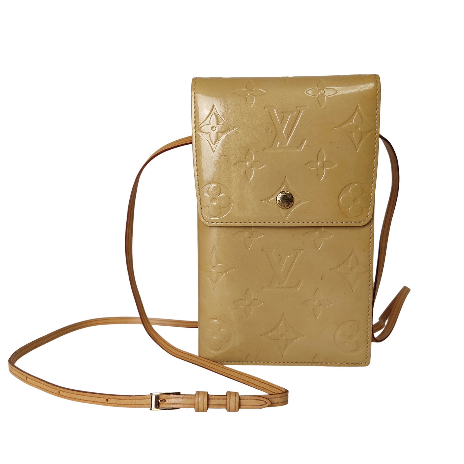 LOUIS VUITTON Patent leather wallet with shoulder strap (1 of 8)