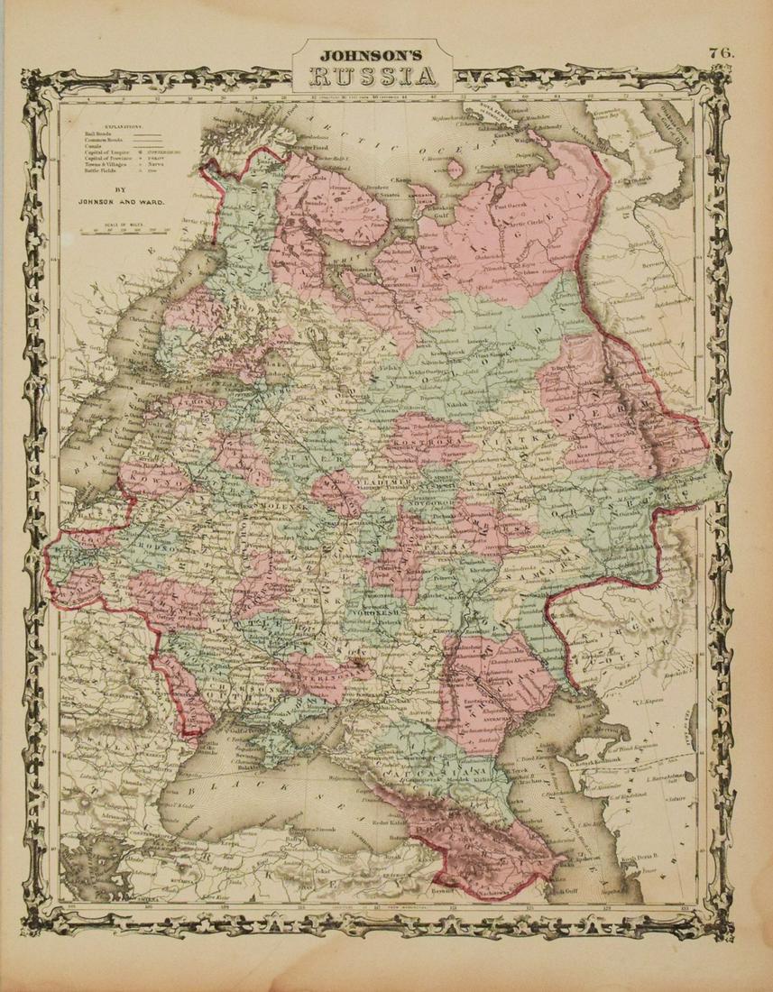 1861 Johnson Map of Russia in Europe -- Johnson's Russia (1 of 1)