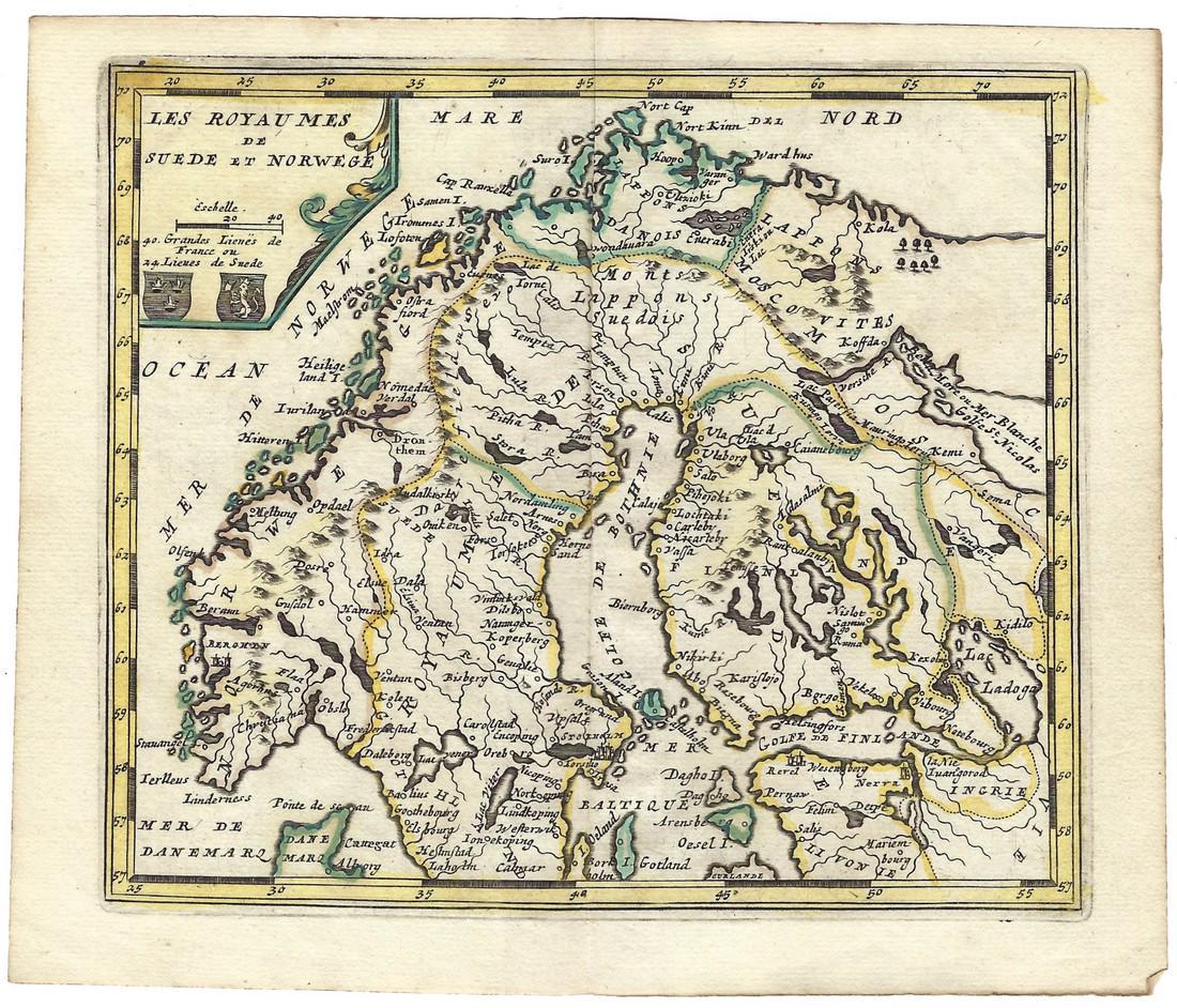 1692 Peeters Map of Scandinavia -- Les Royaumes de Suede et Norwege (1 of 1)