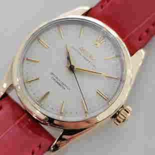 Mens Rolex Oyster Perpetual 6634 34mm Gold Cap Butterfly Automatic 1950s RA237: BRAND : Rolex MODEL : Oyster Perpetual, Ref.6634 COUNTRY OF MANUFACTURE : Switzerland YEAR OF MANUFACTURE : c.1957 MOVEMENT : Automatic, cal.1030 CASE MATERIAL : Gold-Capped & Stainless steel CASE MEA