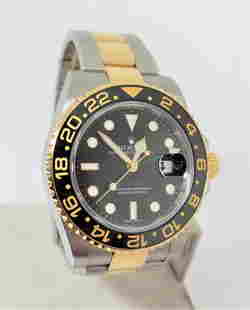 18k/Steel ROLEX Submariner GMT-Master II Ceramic Automatic Watch Ref 116713: 18k & Stainless-Steel ROLEX Submariner GMT-Master II​ Ceramic Automatic Watch Ref 116713 V Series c.2009* EXLNT This Men’s Rolex watch is Swiss made. Great present for someone you love or