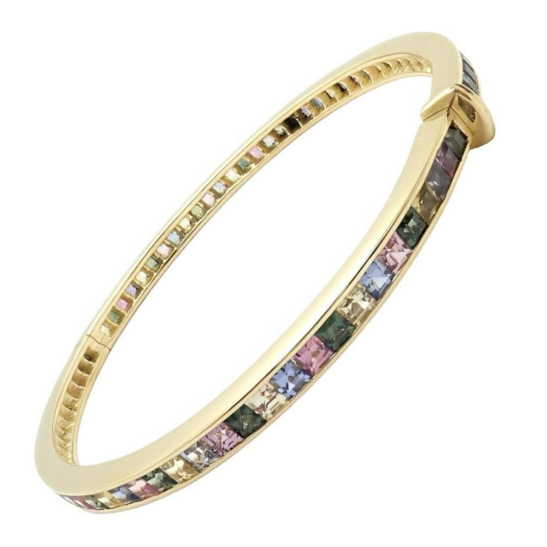 Authentic! Julius Cohen 18k Yellow Gold Diamond Pastel Color Stone Cuff Bracelet: Authentic! Julius Cohen 18k Yellow Gold Diamond Pastel Color Stone Cuff Bracelet Authentic! Julius Cohen 18k Yellow Gold Diamond Pastel Color Stone Cuff Bracelet Product Description About This Piece: