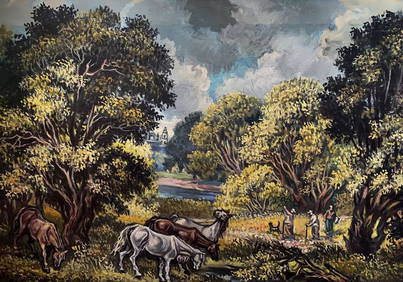 Oil painting Landscape with horses Alexander Arkadievich Litvinov (1 of 8)
