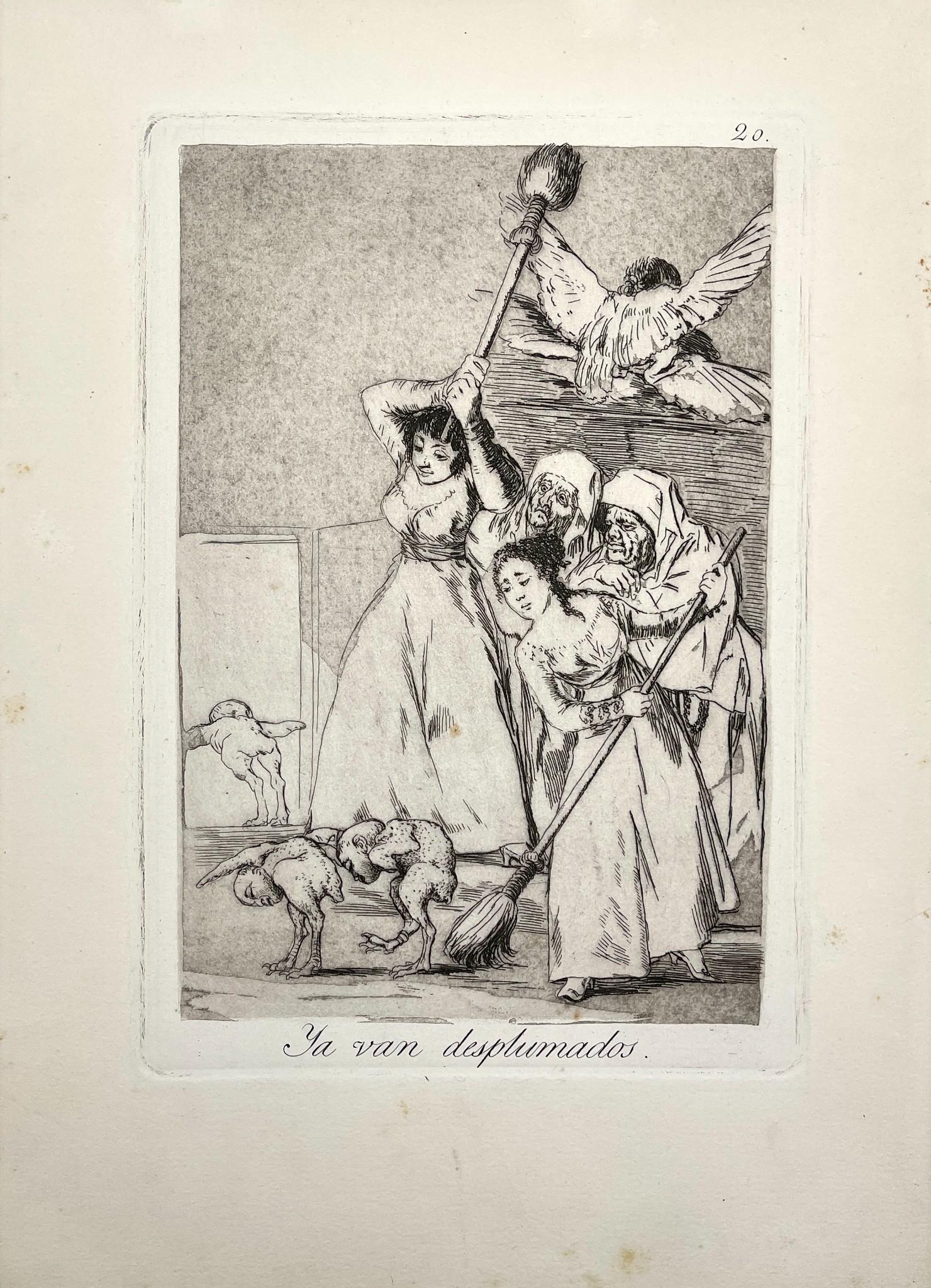 Antique Print - Francisco de Goya - Ya Van Desplumados - Los Caprichos Plate 20 (1 of 2)