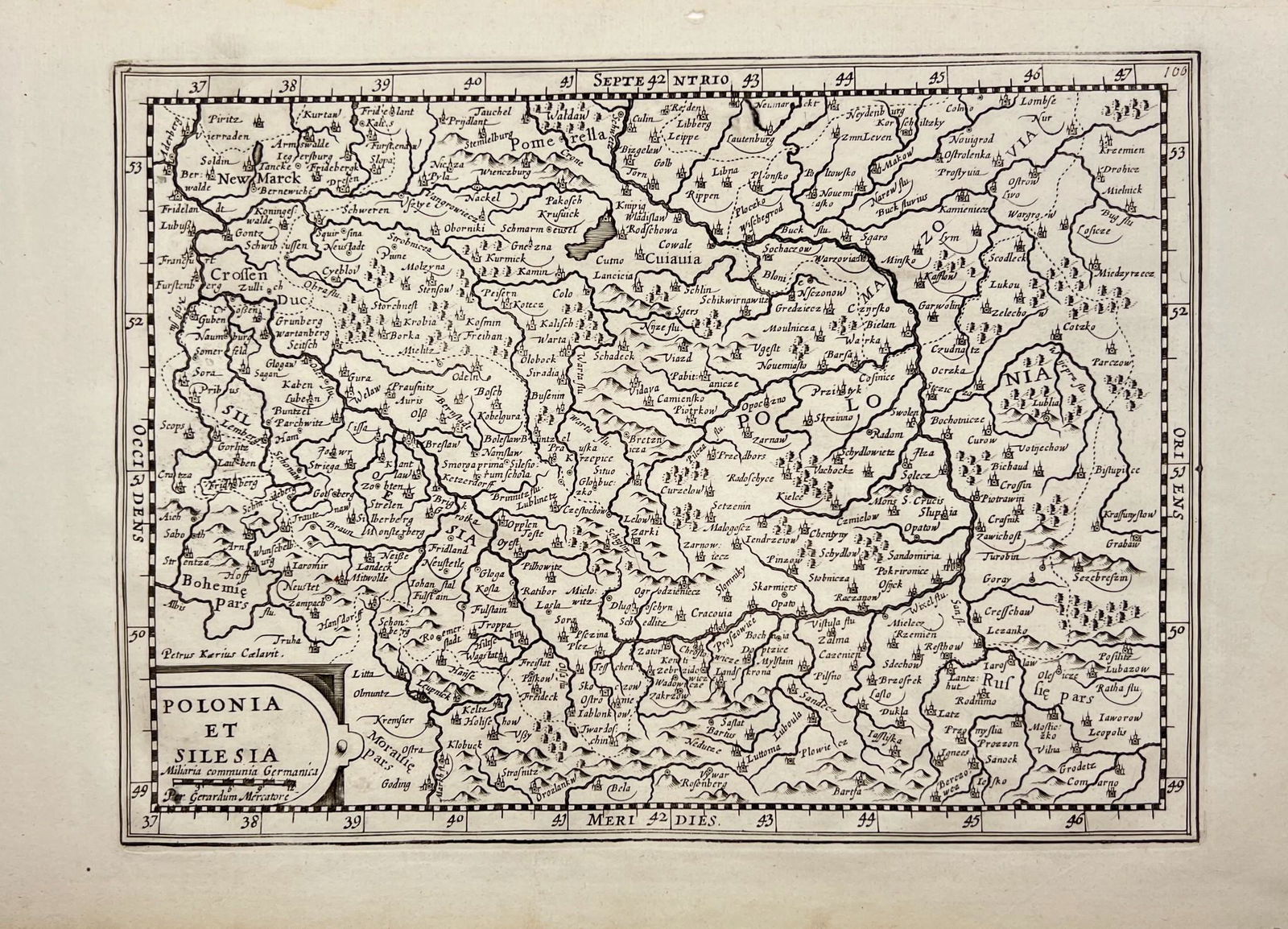 Antique Map Print - Europe - Map of Poland and Silesia - Pieter van de Keere (1 of 2)