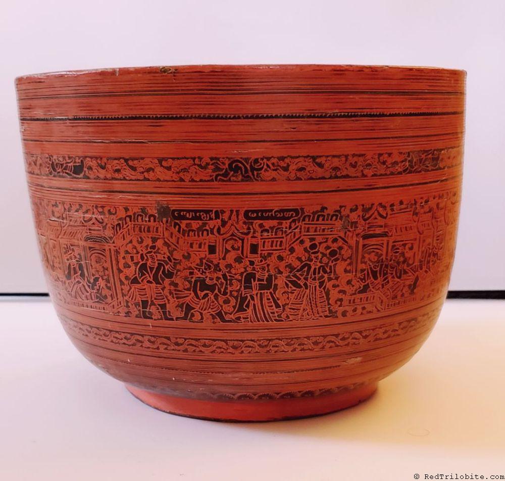 Burmese Large Lacquer Bowl (1 of 3)
