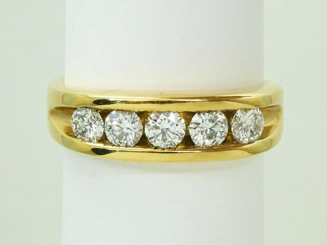 Men's 1.25ct tw Earth Mined Diamond Channel Band Ring 14k Gold Size 11 (1 of 1)