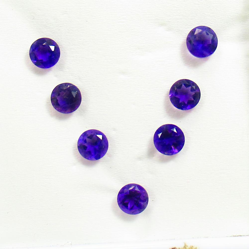 3.26 Ctw Natural 7 Purple Amethyst Round Necklace Set (1 of 3)