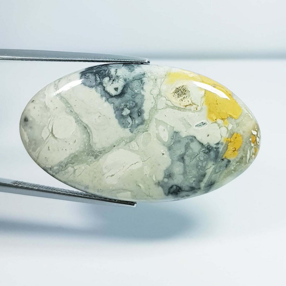 41.52 ctz Natural Malingono Jasper: No Reserve! Title:41.52 ctz Natural Malingono Jasper Color/Clarity:Jasper Gemstones:Multy Color / Opaque Carat Weights:41.52 Size/Dimensions:41.10 x 23.80 x 4.50 Additional Information:Oval / Brazil S