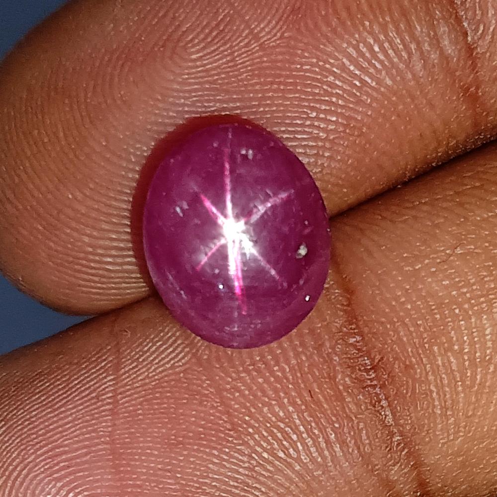 6.67 Ctw Natural Six Line Red Star Ruby Oval Cab (1 of 2)