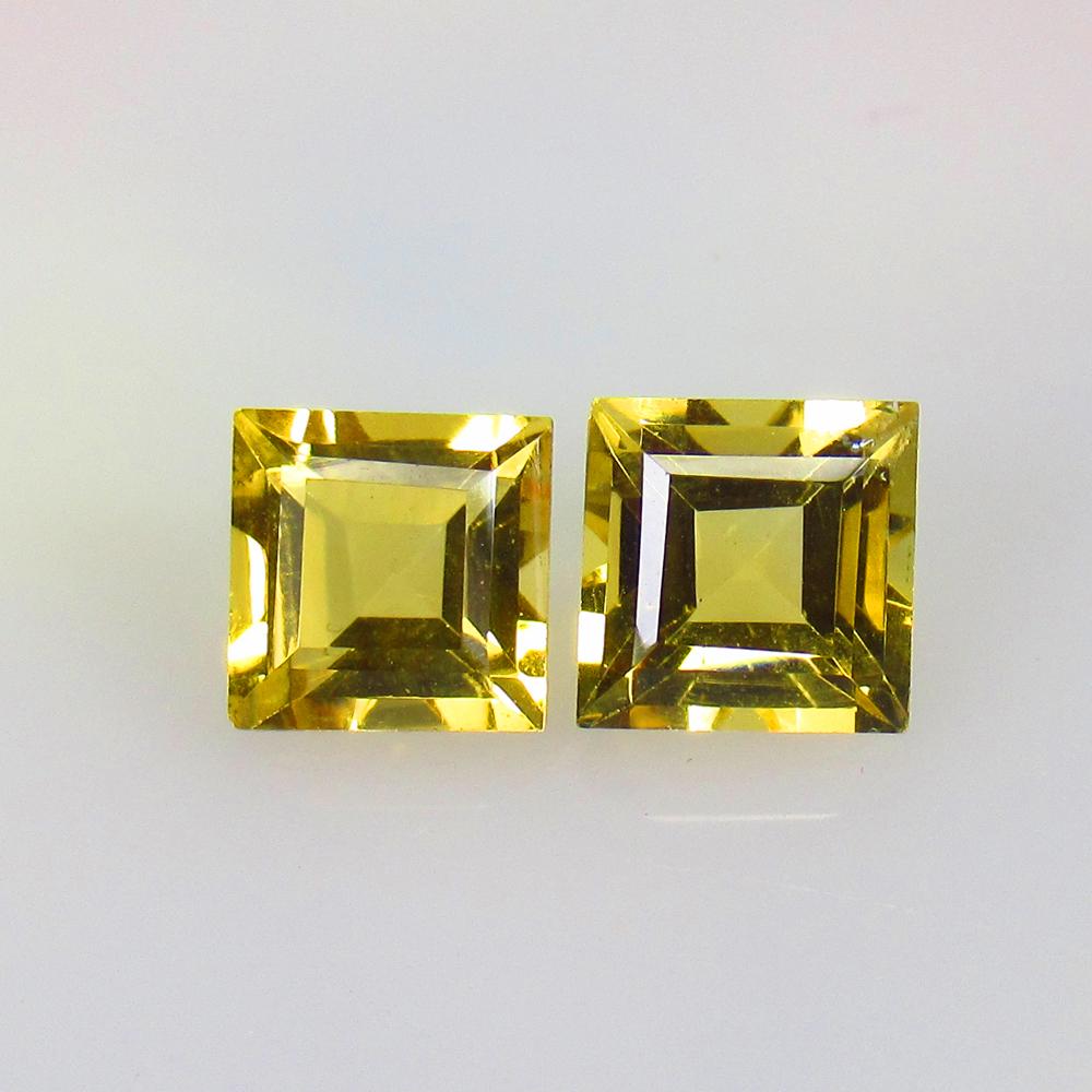 3.40 Ctw Natural Citrine Square Pair (1 of 2)