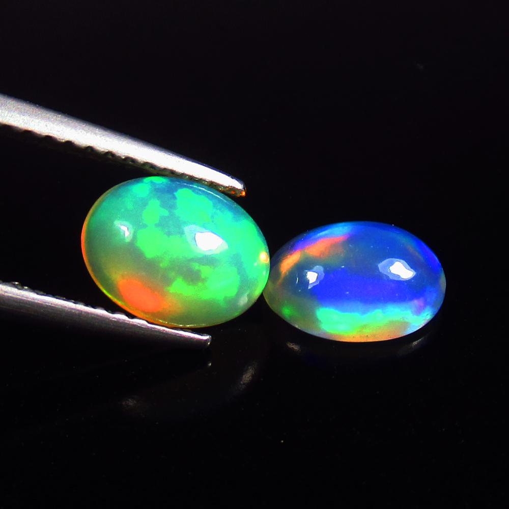 Natural Multicolor Opal Pair - 1.62 Ct (1 of 2)