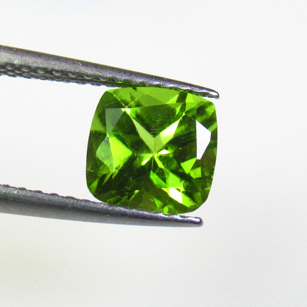 1.62 Ctw Natural Pakistan Peridot Cushion Cut: No Reserve! Title: 1.62 Ctw Natural Pakistan Peridot Cushion Cut Stone Clarity: VVS Gemstones: Natural Peridot Carat Weights: 1.62 Size/Dimensions: 7.00 x 6.90 x 4.70 mm Additional Information: Top Cl
