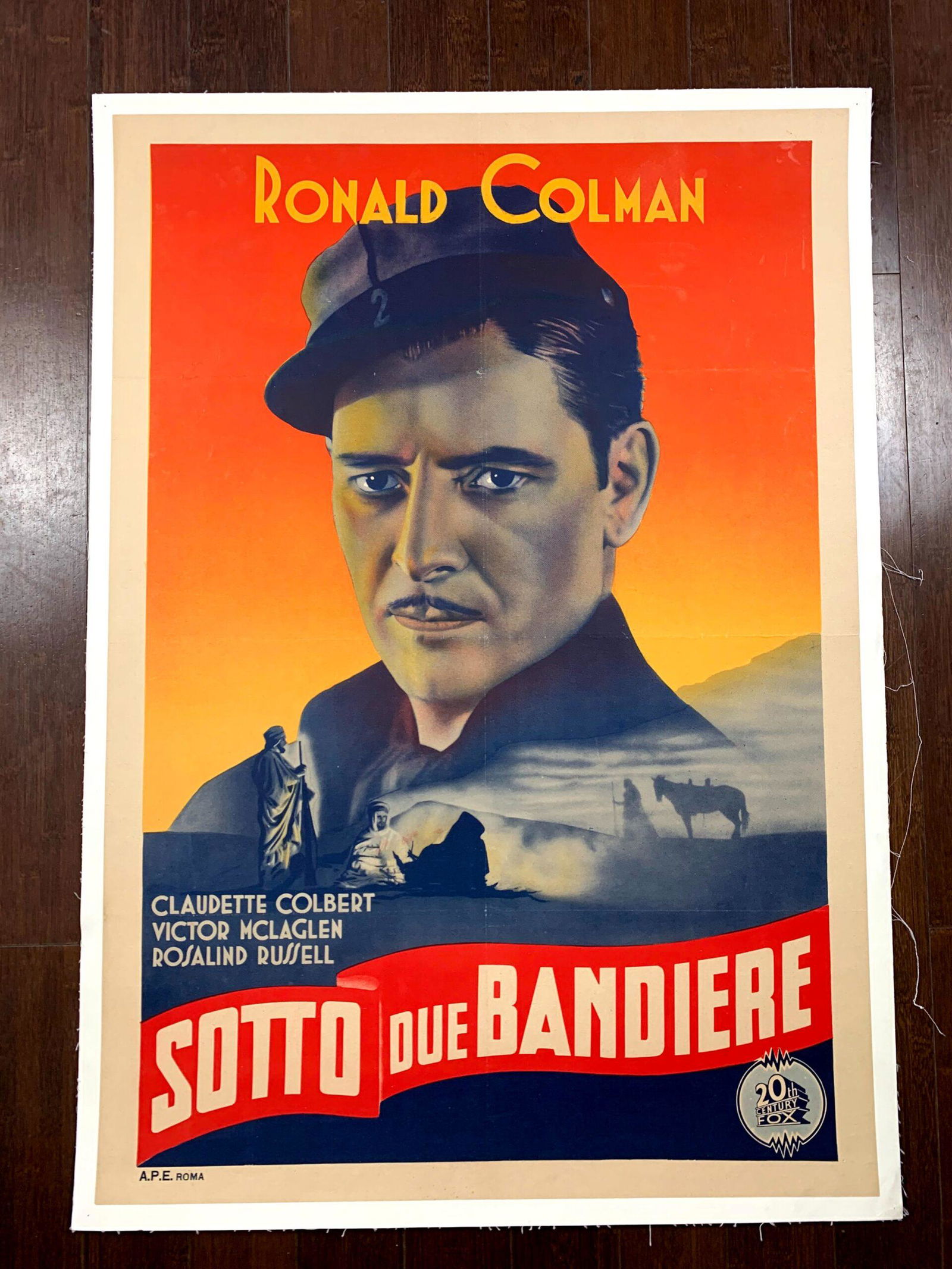 Under Two Flags - Ronald Coleman (1936) 27" X 39.5" Italian One Sheet Movie Poster LB (1 of 4)