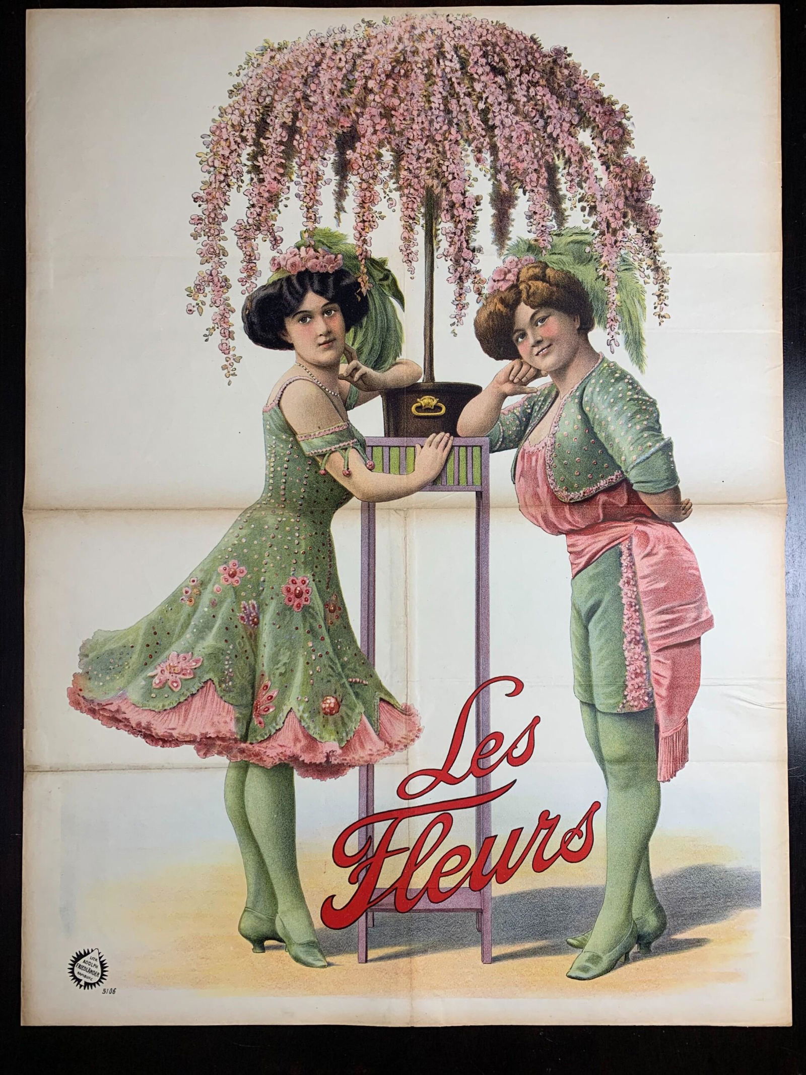 Les Fleurs - Rare Adolph Friedlander (1910) 28" x 37.25" German Lithograph Circus Poster (1 of 6)