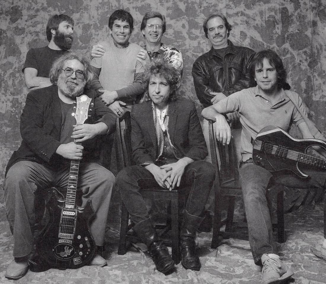 HERB GREENE - Grateful Dead with Bob Dylan, 1987: Artist:HERB GREENE Print Title: Grateful Dead with Bob Dylan, 1987 Medium: Photo-lithograph Printed 1990s in the US Image size (inches) approx. 6 x 7” Additional Information: COAs included on all pi