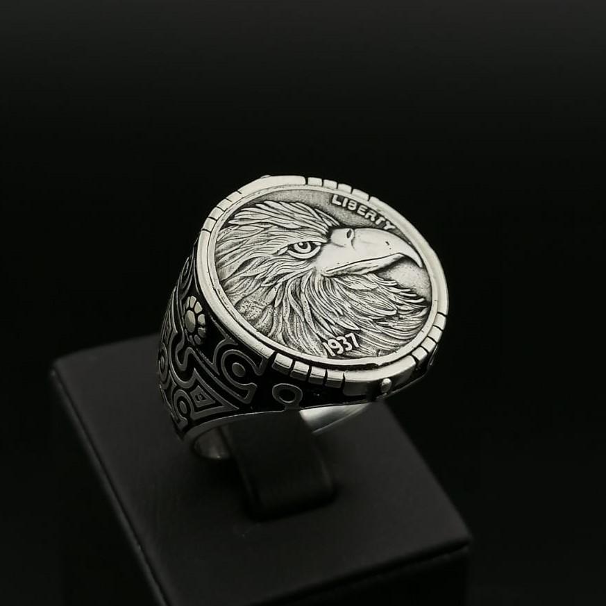 925 Silver Liberty Eagle Ring (1 of 7)