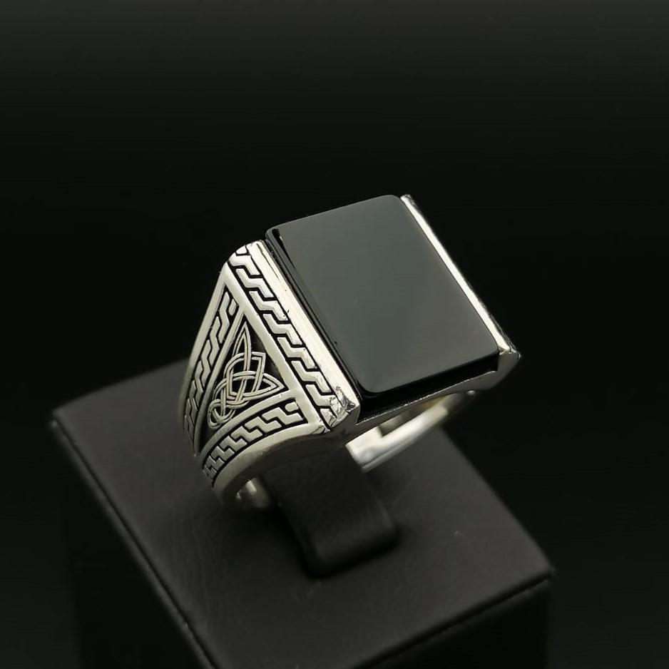 925 Silver Men's Ring with Black Onyx (1 of 8)
