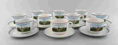 Villeroy & Boch Naif coffee service in porcelain. A set of 10 large cups with saucers decorated with (1 of 7)