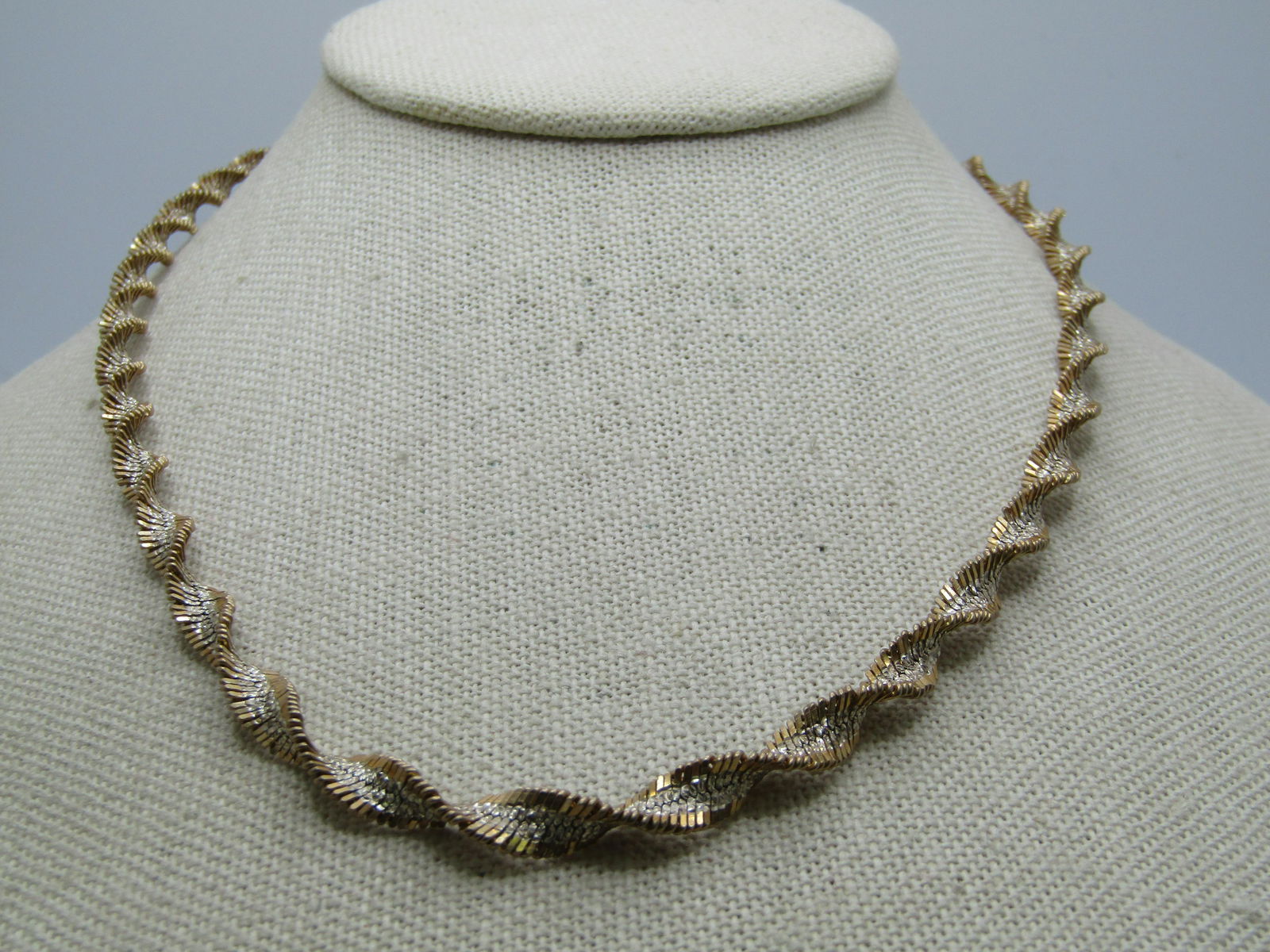 Vintage Sterling & Gold OVer Twisted Rope Necklace, 6mm, 18", Signed (1 of 6)