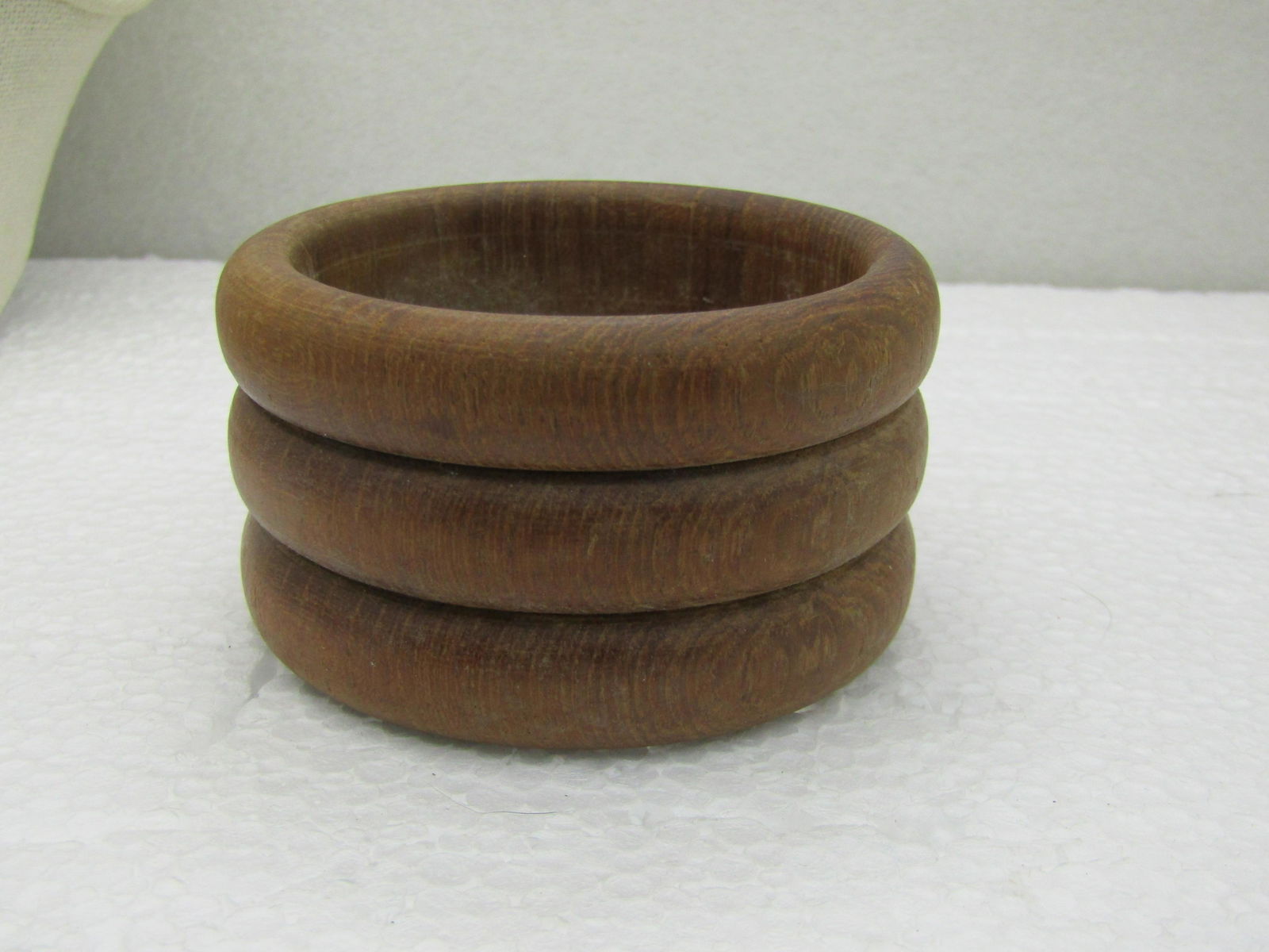 Vintage Wide Grooved Wooden Cuff Bracelet, 7.5" inside measurement: Vintage 1.75" Wide Grooved wooden Cuff Bracelet, 7.5" inside measurement with an opening that is slightly over 2.5" - this bracelet is meant for someone with a small hand across the thumb because of t