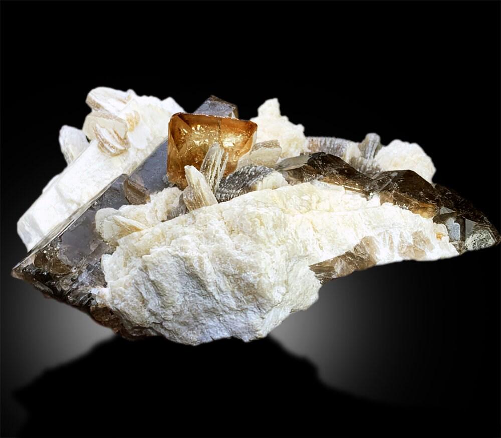 Topaz Specimen, Topaz Crystals, Smoky Quartz, Muscovite Mica, Feldspar Specimen, Skardu Topaz, (1 of 7)