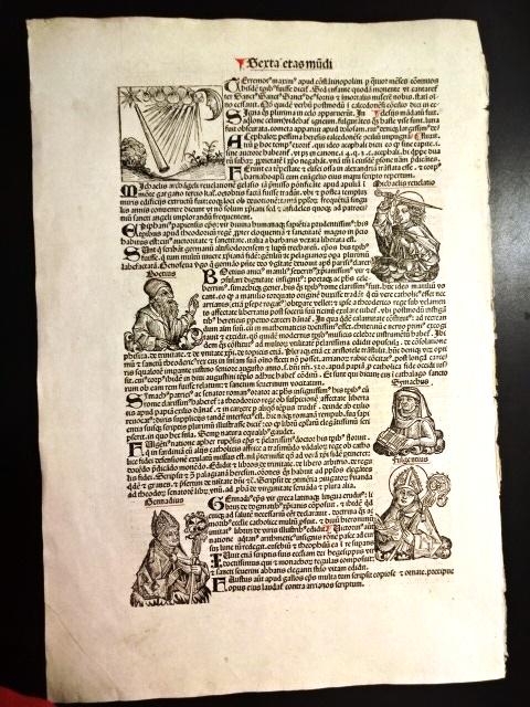 1493 Nuremburg Chronicle Leaf Woodcuts (1 of 3)