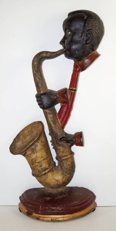 Jazz Black Musician Saxophone Cast Iron Doorstop (1 of 7)