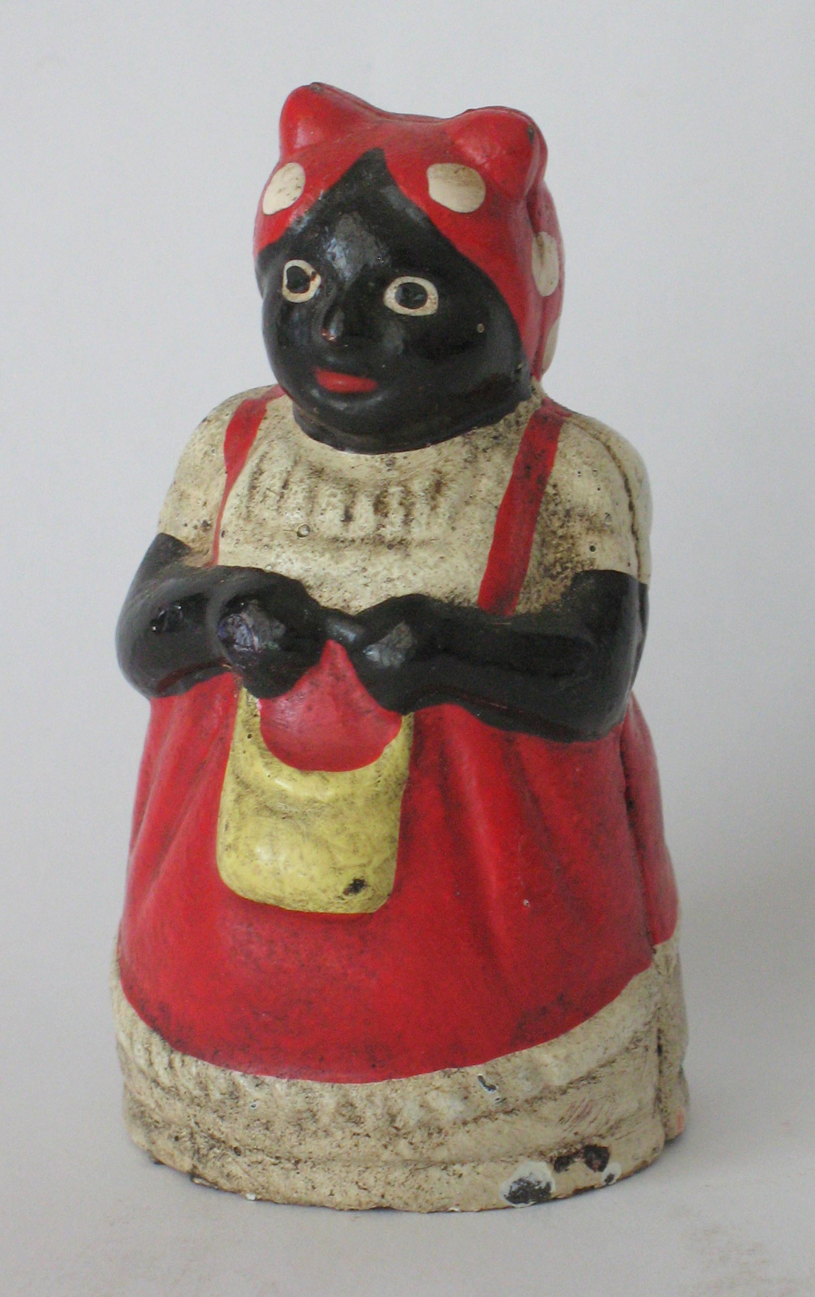 Vintage cast iron Mammy penny bank.: Title: Vintage cast iron Mammy penny bank. Date/Period: 1950's Dimension: 3 1/” high Additional Information: Nice vintage cast iron Mammy penny bank in great original paint & condition. Shipping