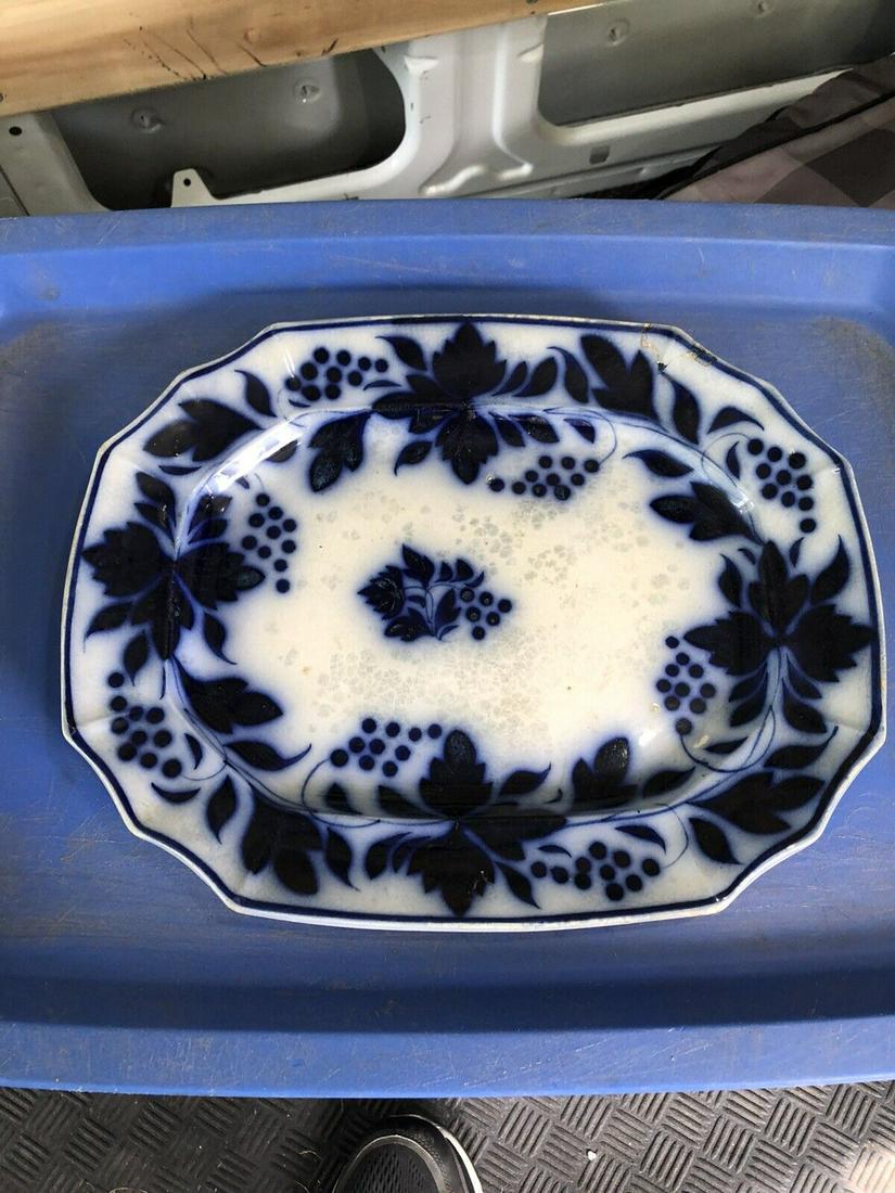 13 5/8” flow blue brushstroke platter (1 of 5)