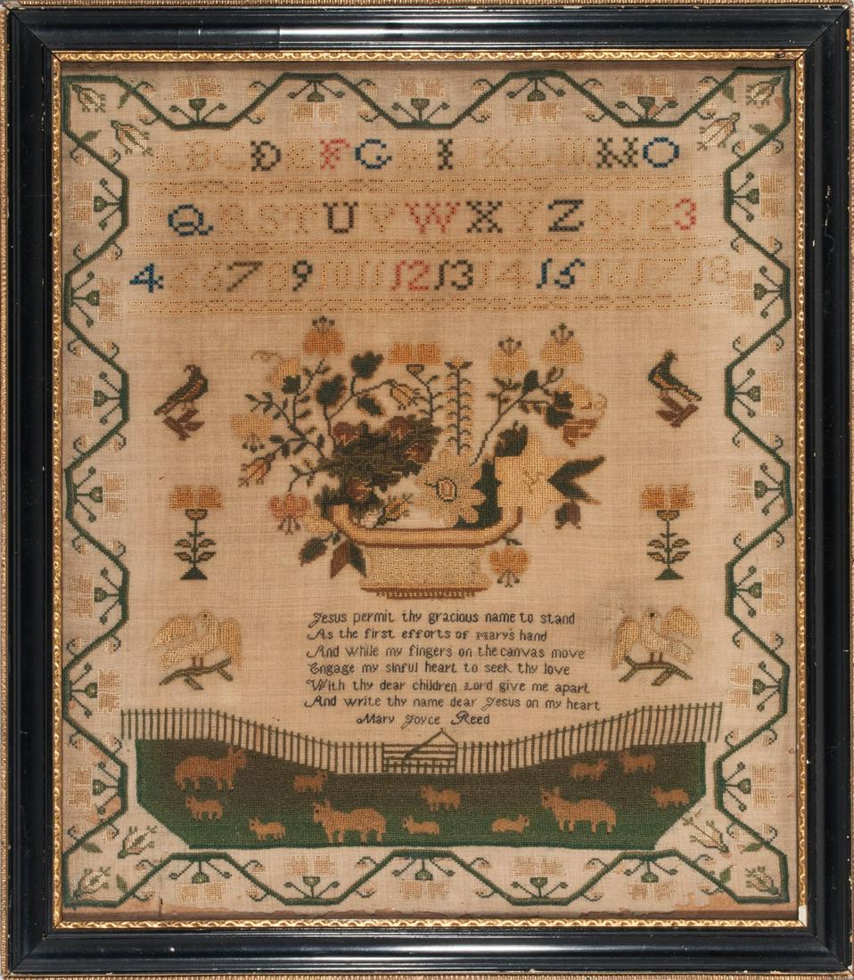 Grazing Sheep needlework sampler by Mary Joyce Reed (1 of 1)