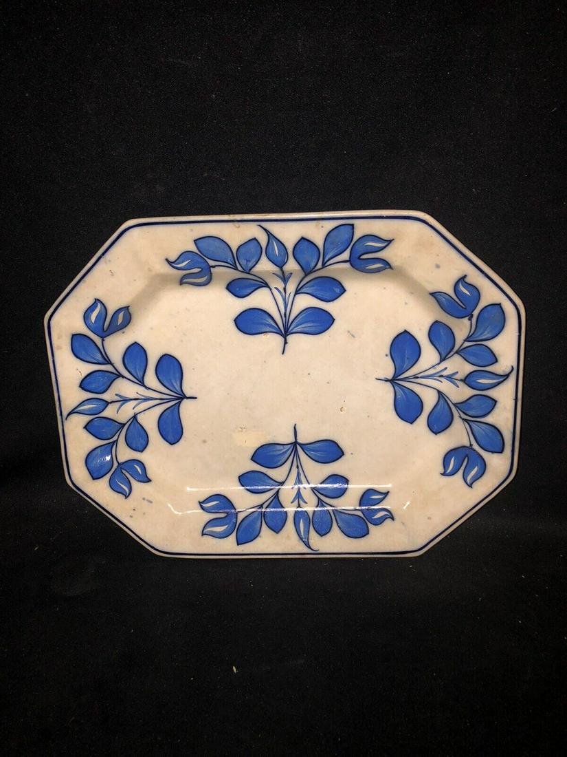 15 1/8” brushstroke flow blue Staffordshire platter (1 of 4)