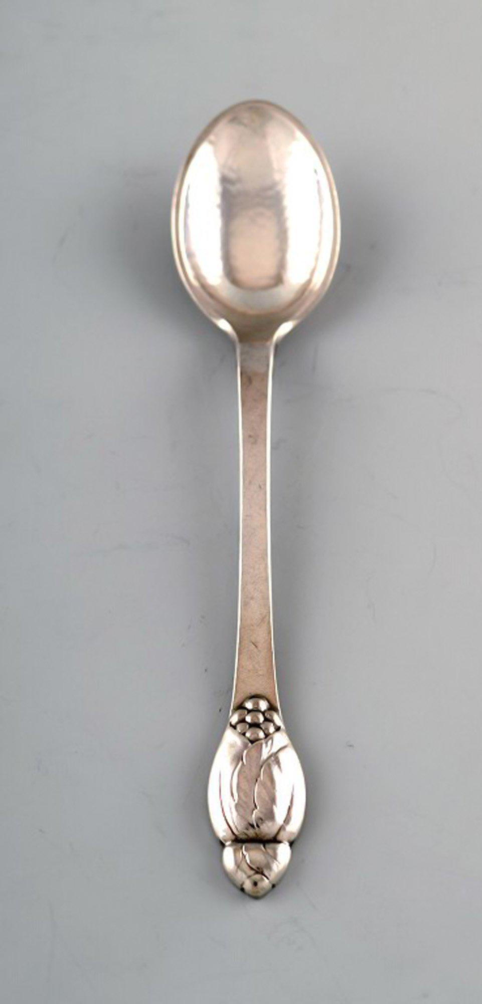 Evald Nielsen number 6, tea spoon in full silver. 1928. 5 pieces in stock.: Title: Evald Nielsen number 6, tea spoon in full silver. 1928. 5 pieces in stock. Description: Evald Nielsen number 6, tea spoon in full silver. 1928 5 pieces in stock. Measures 11,5 cm. Stamped. In p
