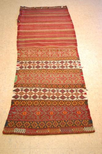 Pre 1900s CAUCASIAN SOUMAK KILIM ULTRA SIZE 2.6x7.4 (1 of 9)