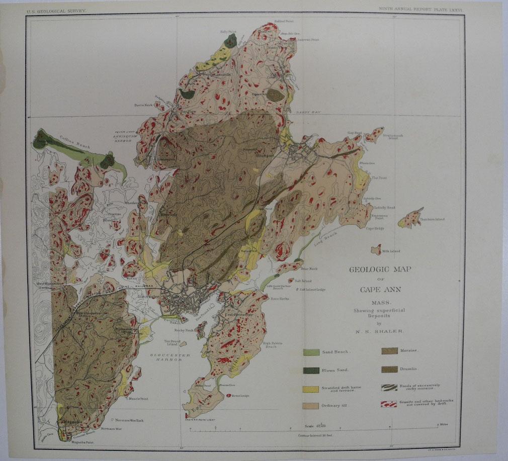 Geologic Map of Cape Ann Mass. Showing Superficial Deposits (1 of 1)
