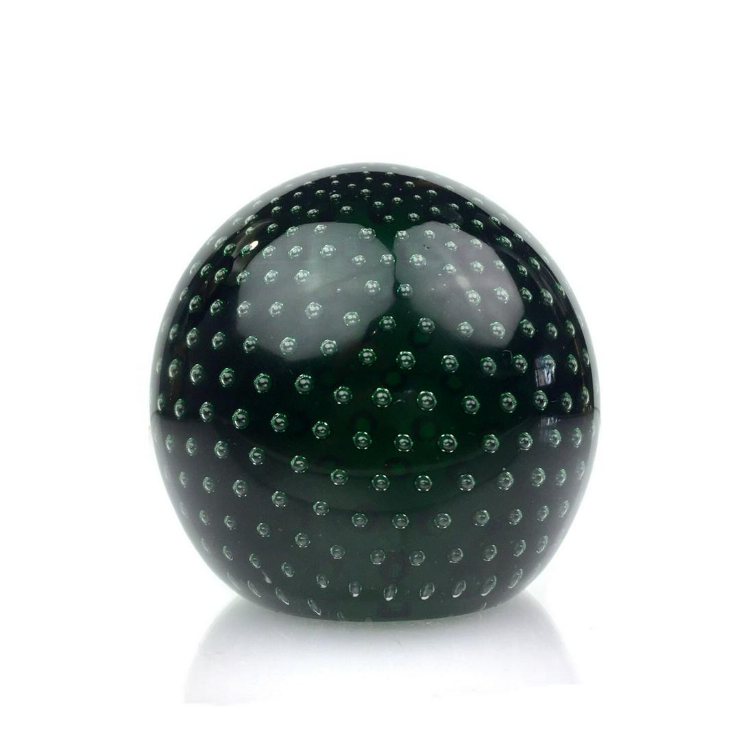 Murano Italian Art Glass in Bullicante or "Controlled Bubble" style Paperweight, Beautiful Deep (1 of 4)