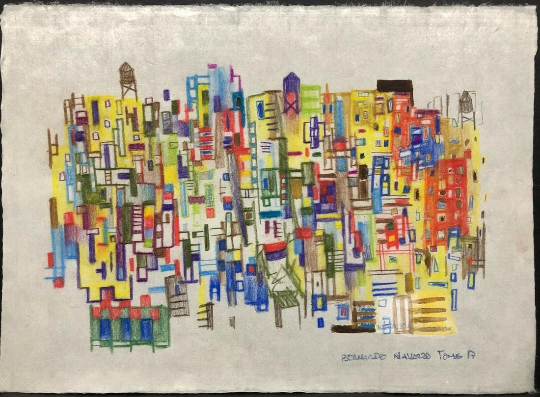 Bernardo Navarro Tomas, Cuban, mixed media, 2017: Artist: Bernardo Navarro Tomas (Cuba, 1977) Title: Untitled Date: 2017 Medium: mixed media Dimensions: 12.3 x 17 in. (31 x 43 cm.) Reserve: $230.00 Shipping: Domestic: Flat-rate of $25.00 to anyw