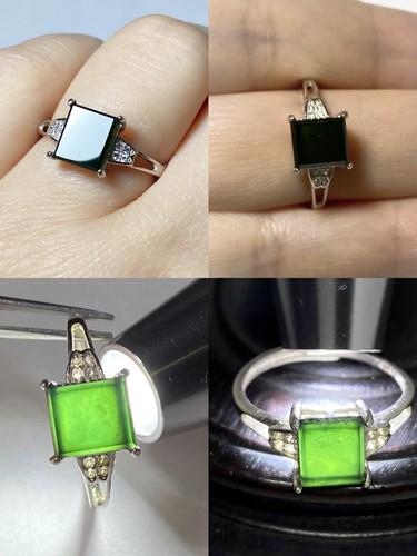 Imperial Translucent Black Omphacite Jadeite Jade Ring (1 of 8)