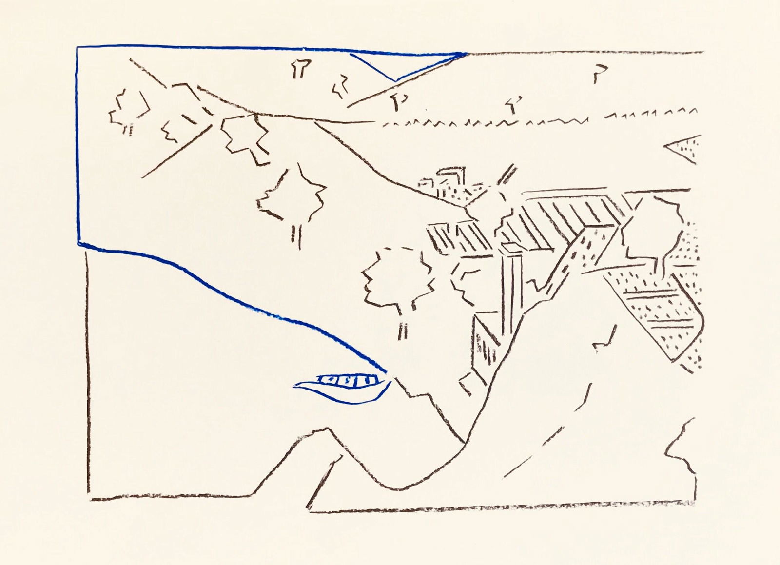 Pierre Buraglio Lithograph (N10-4) Lorenzetti (1 of 1)