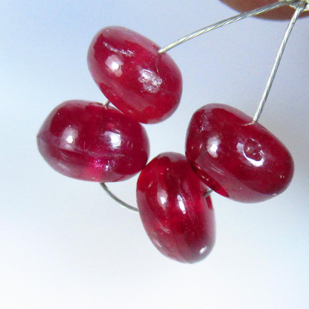 8.63 Ctw Natural 4 Mozambique Red Ruby Round Beads (1 of 2)