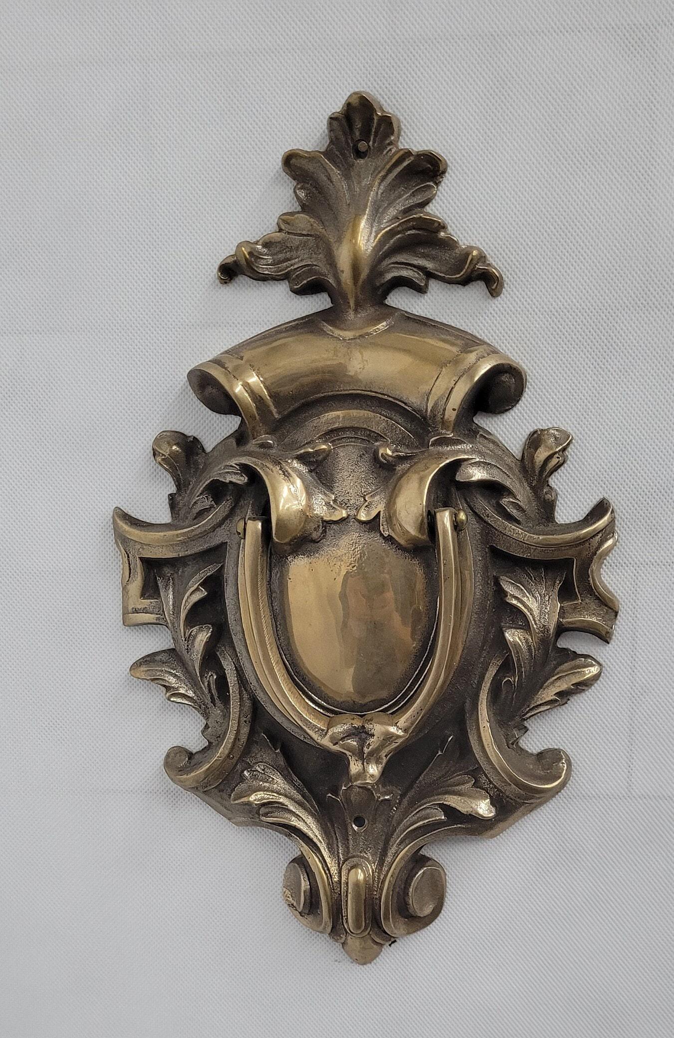 Vintage Large Neoclassical Brass Door Knocker Decor Antique Hardware (1 of 7)