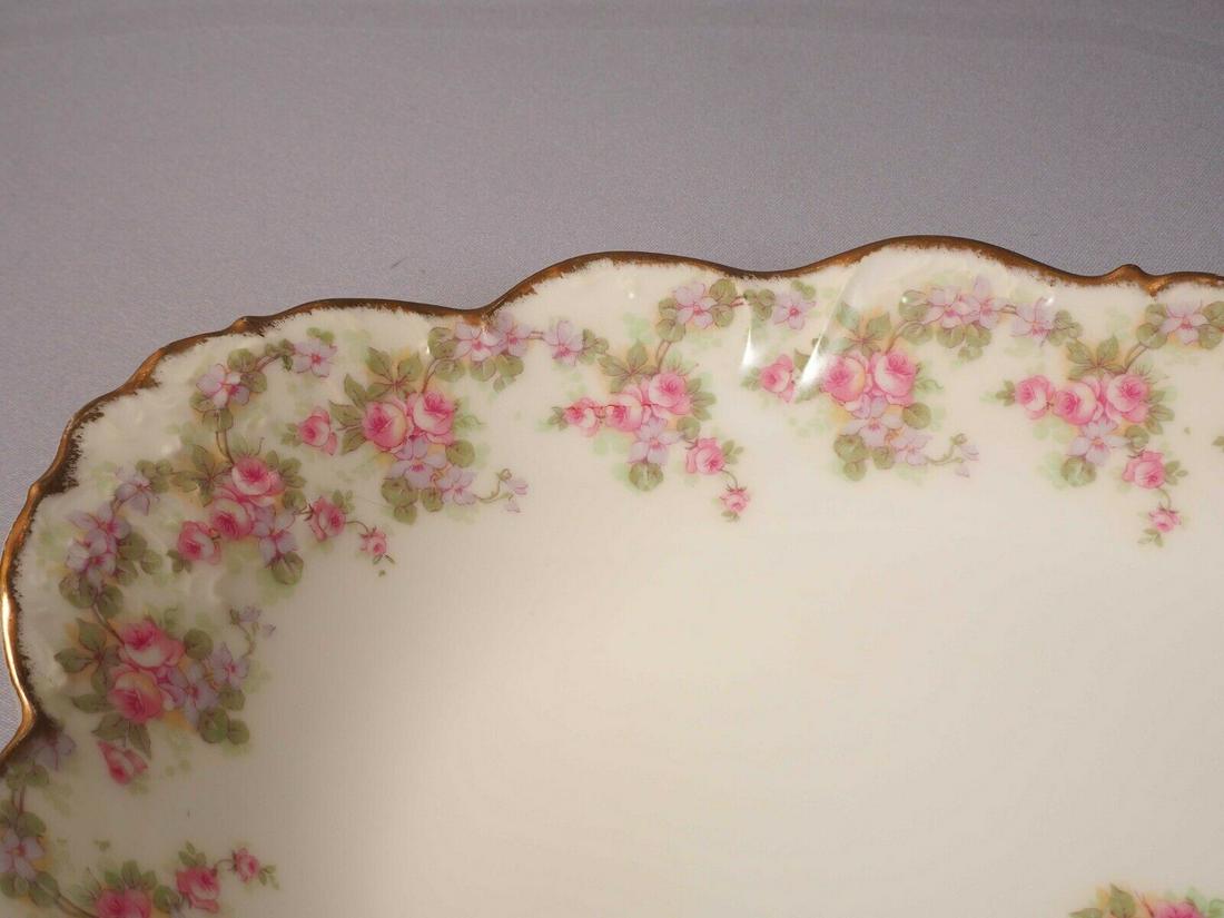 Limoges France BRIDAL WREATH Rose Bawo Dotter Elite Pink Oval Platter 13" (1 of 5)