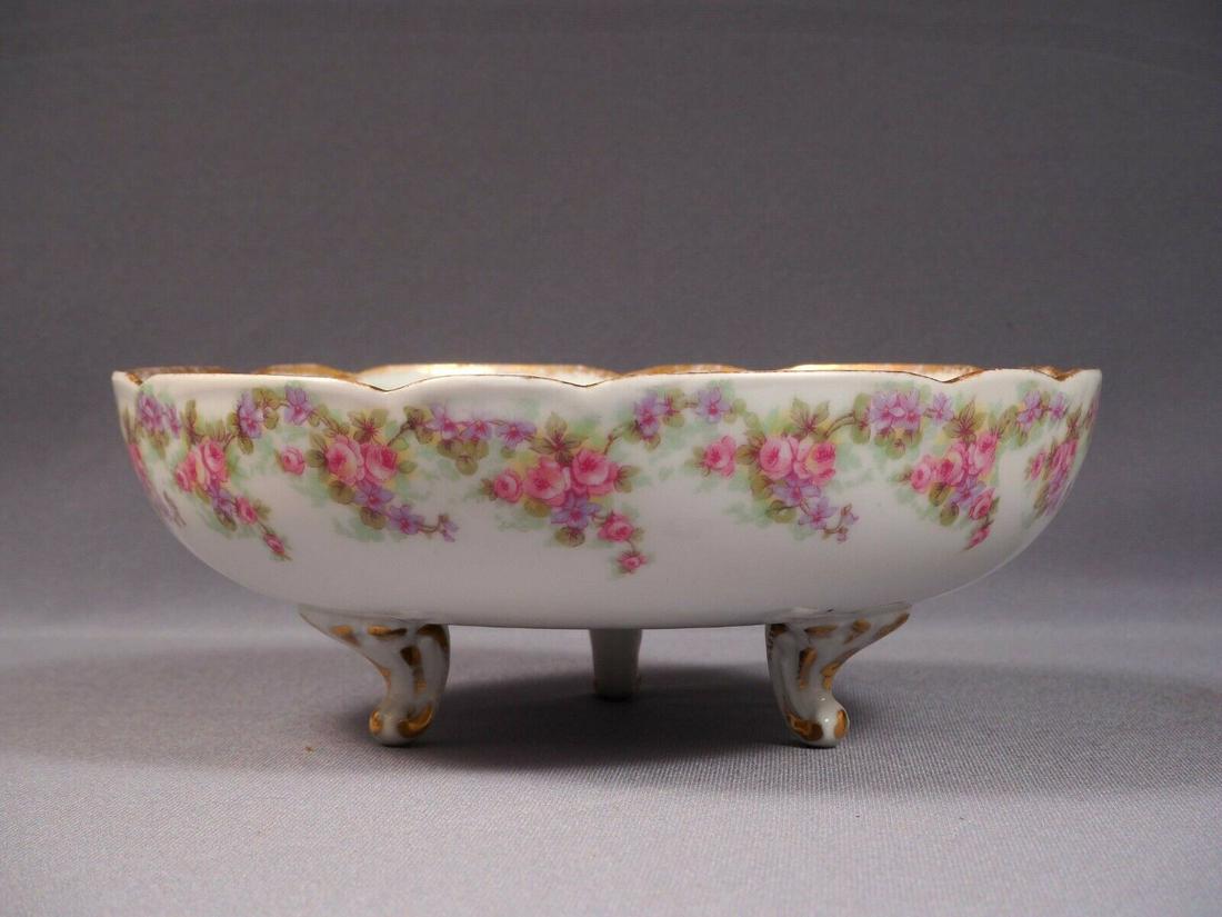 BRIDAL WREATH Rose Limoges France Bawo Dotter Elite Pink FOOTED BOWL (1 of 4)