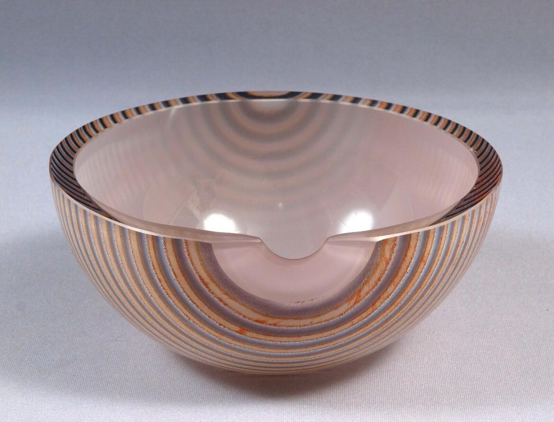 Kosta Boda Bertil Vallien Glass Art LARGE BOWL 7 3/8" SIGNED (1 of 5)