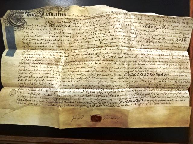 1734 Fine English Vellum Deed Red Wax Seal (1 of 4)