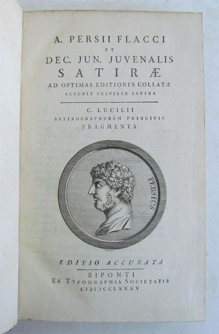 1785 PERCI FLACCII SATIRAE ANTIQUE LATIN POETRY (1 of 4)