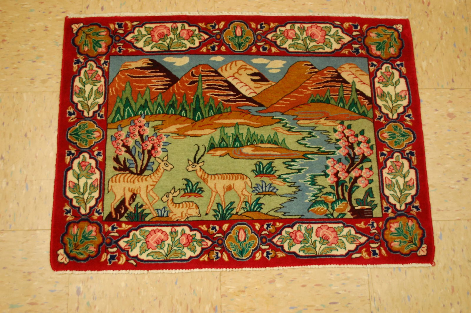 Persian Kashan Oriental Rug 1'11" X 2'10" (1 of 8)