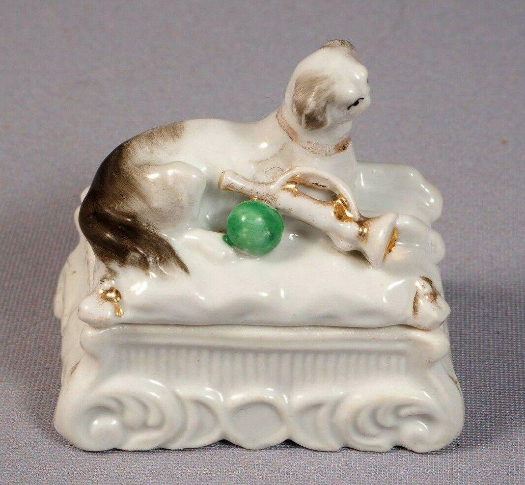 Staffordshire Victorian Fairing Trinket Box 19th c. Dog Antique 1850s (1 of 1)